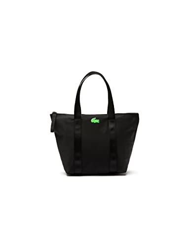 Lacoste Nf3620ya, Borsa da Donna, Nero Verde Fluo, Taglia Unica