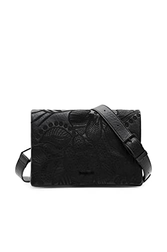 Desigual, BAG_ALPHA DORTMUND FLAP 2000 BLACK Donna, Nero, Taglia unica