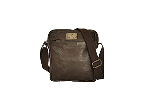 Avirex, Collezione Mayday, Borsa a Tracolla in Morbida Pelle Tamponata...