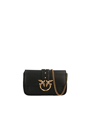 Pinko Love One Pocket C Vitello Seta, Borsa Donna, Z99Q_Nero-Antique...