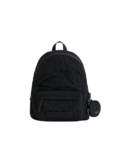 Desigual Back_Prisma Mombasa, Zaino Medium Donna, Nero, Taglia Unica