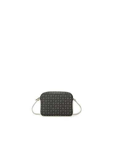 TRACOLLINA POLLINI 100% PELLE STAMPA HERITAGE, NERO-AVORIO, PZ,...