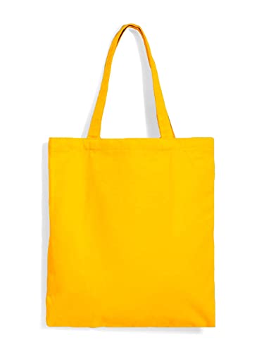 Chemagliette Borsa Donna Tote Bag - Shopper Cotone Manici Lunghi Tinta...