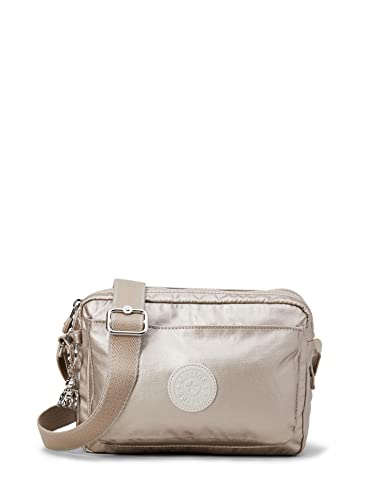 Kipling ABANU M, Borse a Tracolla, Donna, Argento (Metallic Glow),...