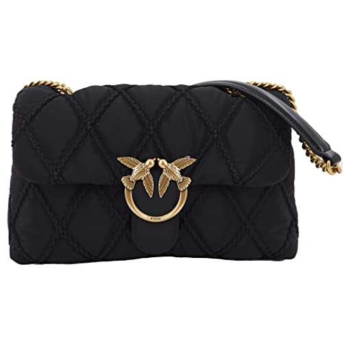 Pinko Love Classic Puff Cl Recycled, Borsa Donna, Z99q_nero-antique...