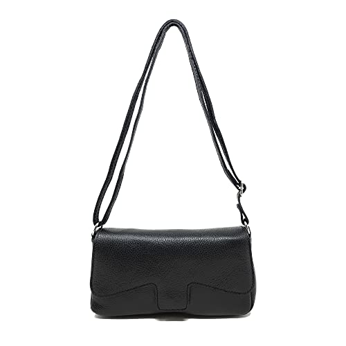 Tracollina Borsa Donna in Pelle Borsetta Italiana a Spalla (Nero)