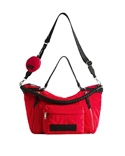 Desigual BOLS_Prisma Libia, Borsa a Mano. Donna, Colore: Rosso, Taglia...