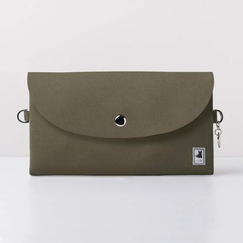 JU'STO Justo Canvas J-Posh Neoprene Verde Oliva con Patta Bottone...