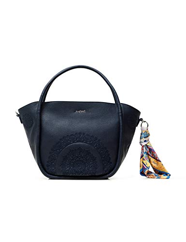 Desigual PU Shoulder Bag, Donna, Blu, U