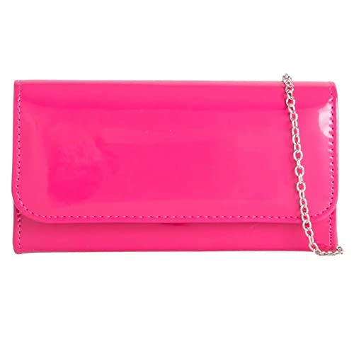 fi9® Pochette da donna in vernice tinta unita per matrimoni, feste,...