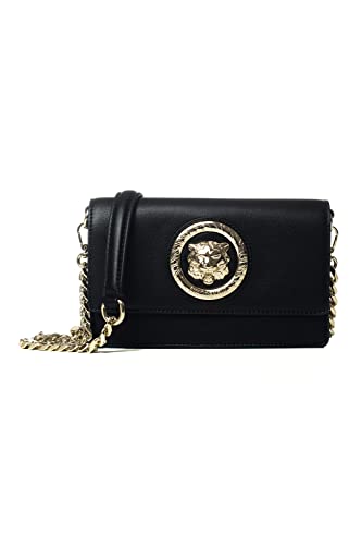 Just Cavalli Borse Donna Nero Borsa a tracolla con patch metallica UNI