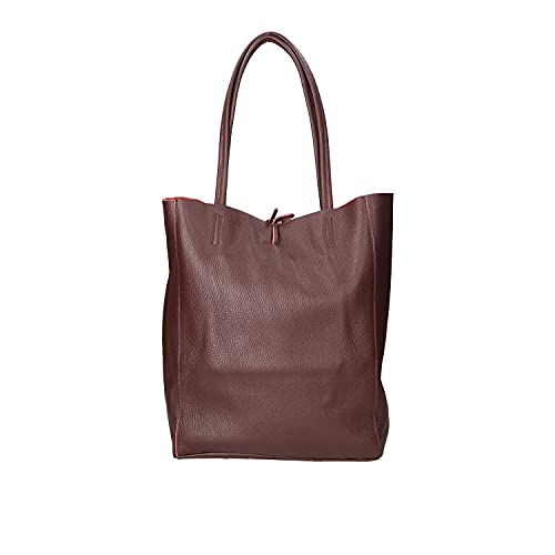 Borsa a Mano Shopper da donna in pelle made in Italy - 40x36x11 cm -...