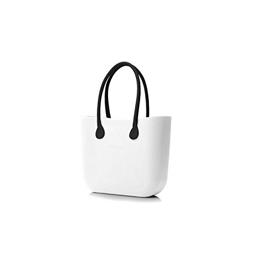 OBAG BORSA COLORE BIANCO CON MANICO LUNGO NERO E SACCA