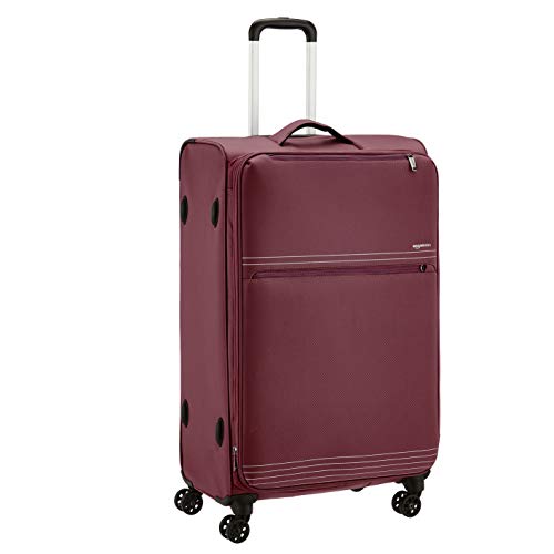 Amazon Basics - Trolley da viaggio morbido e leggero, 81 cm, Rosso