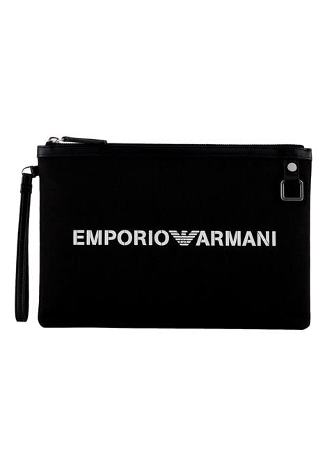 Emporio Armani Pochette in Nylon Nera con Logo