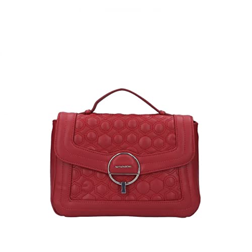 Borsa a tracolla Rossa Teometric Quilt con patta - da Donna - in Tela...