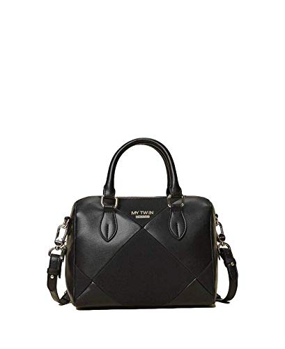 Twinset Milano Borsa bauletto in similpelle con quadrati patch tono su...