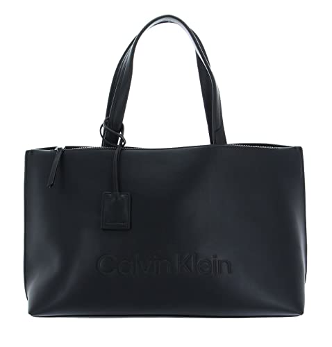 Calvin Klein Set Shopper MD, Borsa Tote Donna, CK Nero, One Size