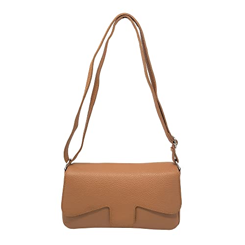 Tracollina Borsa Donna in Pelle Borsetta Italiana a Spalla (Cuoio)