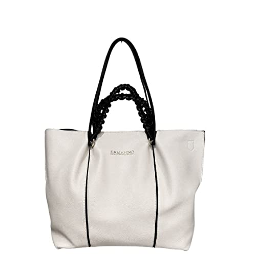 Ermanno Scervino shopping bag in eco-pelle con doppi manici a mano e a...