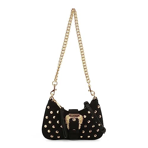 Versace Borse Donna POCHETTE Nero Borsa a Spalla con borchie e fibbia...