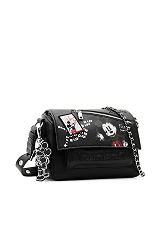 Desigual, BAG_MICKEY ROCK_PHUKET MI 2000 BLACK Donna, Nero