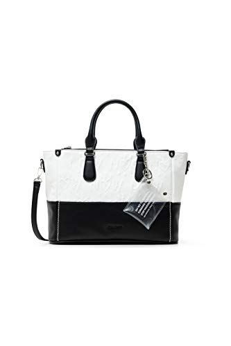 Desigual PU Hand Bag, Borsa a Mano Donna, Bianco, U