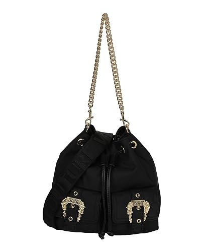 Versace JEANS COUTURE Borsa a secchiello in nylon con fibbia Baroque...
