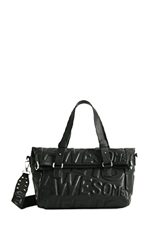 Desigual Bols_pompeya Loverty 2.0, Borsa a Mano Donna, Nero, Taglia...