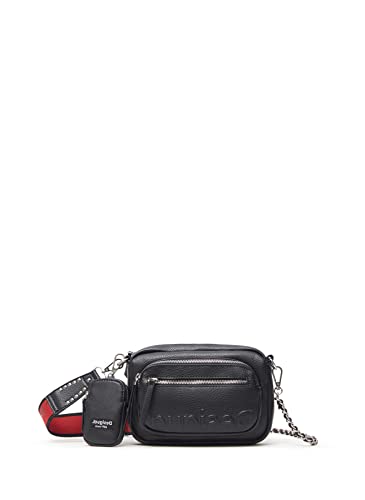 Desigual Bols_Embossed Half Cambr, Across Body Bag Donna, Nero, Taglia...