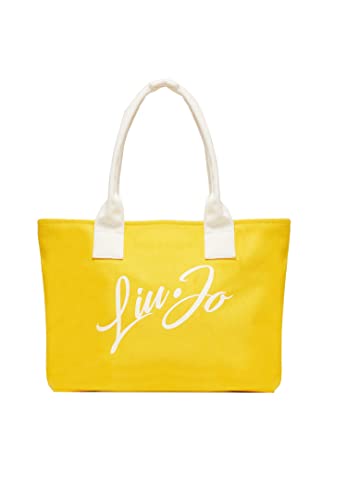 Borsa mare Liu Jo shopping in canvas con logo VA3163 T0300 dark gold