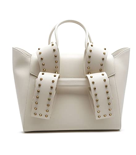 Pinko AIKA TOTE BIG VITELLO MORBIDO + BORCHIE Taglia Unica Bianco...