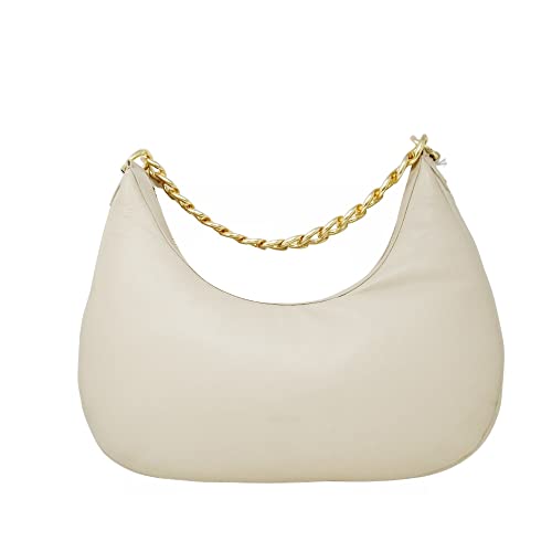 PATRIZIA PEPE Borsa a Spalla Touch Maxichain Bag Sand Borsa a Spalla...