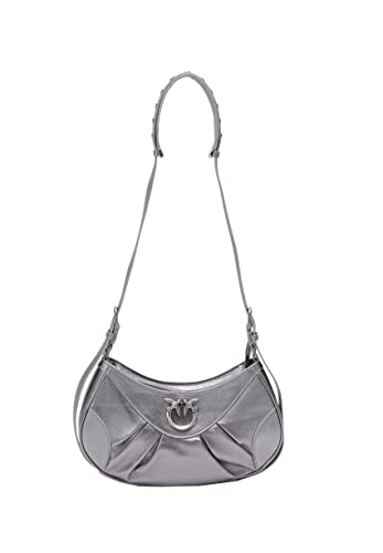 Pinko Love Bon Crossbody Mini Sh, Borsa Donna, Zzfo_argento-old...