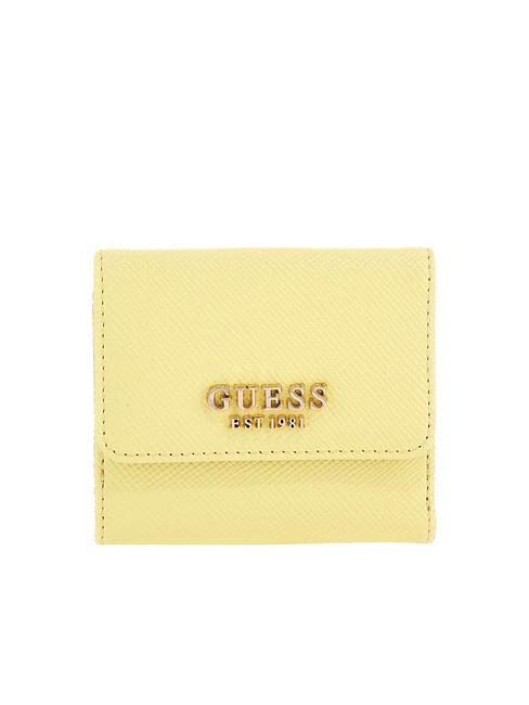GUESS Laurel Slg Card & Coin Purse, Borsa Donna, Giallo (Yellow),...