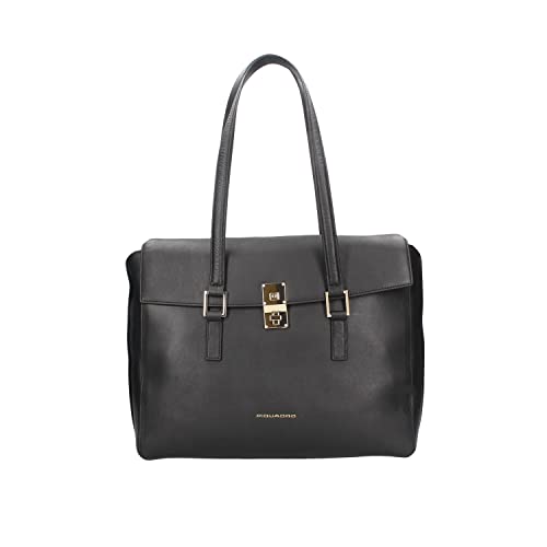 PIQUADRO Dafne, Borsa Pelle Donna, Nero, Taglia unica