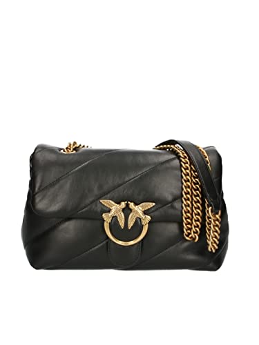 Pinko Love Puff Classic CL Sheep Nappa, Borsa Donna, Z99Q_Nero-Antique...