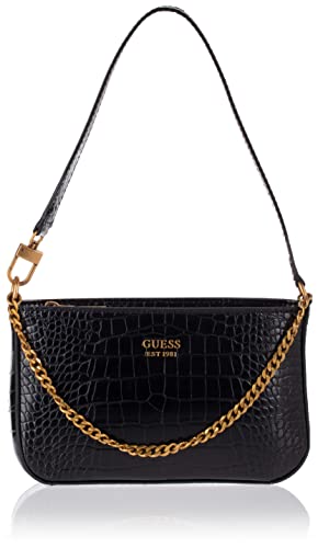 Guess Katey Croc Mini Top, Borsa da Sera Donna, Schwarz, Taglia Unica