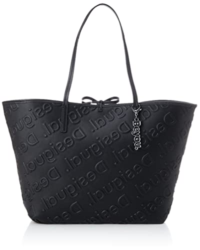 Desigual PU Shopping Bag, Borsa Shopper Donna, Blu, Medium