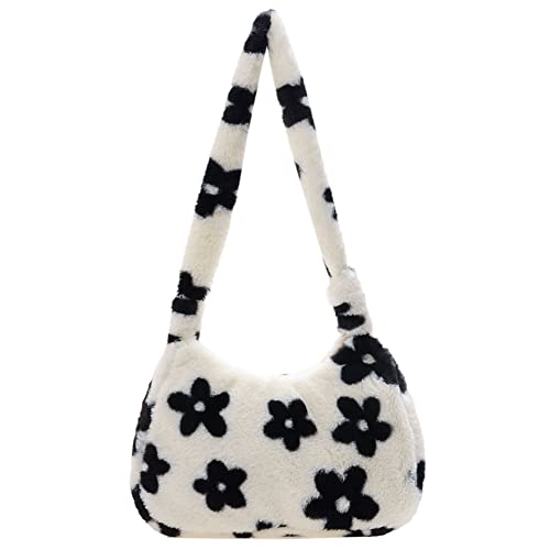PAREKS Borsa tote soffice con cerniera Borsa ascellare pelosa da donna...