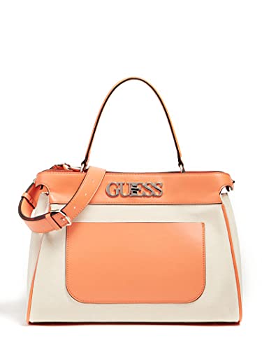 Guess Uptown Chic Large Turnlock Satchel Orange
