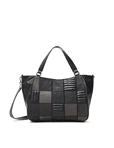 Desigual Bols_Fire Saga Ruanda, Borsa a Tracolla Donna, Nero, Taglia...