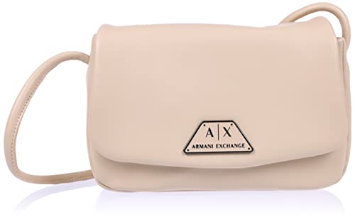 ARMANI EXCHANGE Alpha, Logo Plate, Sustainable, Crossbody Donna, Beige...