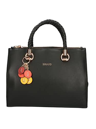 Borsa shopping Liu-jo Satchel double zip M Manhattan nero BS23LJ14...