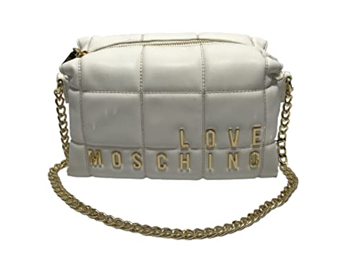 Moschino Borsa donna Love tracolla 3 comparti trapuntata bianco...