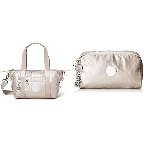 Kipling Art Mini, Borse a Secchiello Donna, Argento (Metallic Glow),...