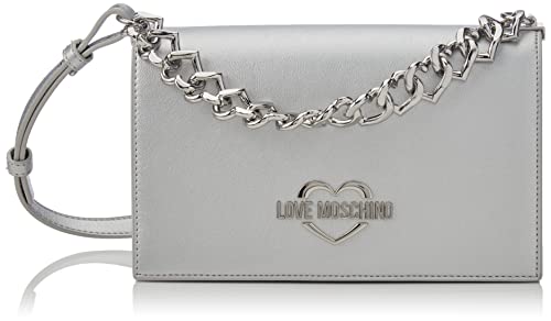Love Moschino Borsa Pu Argento, BORSA A SPALLA Donna, Argento,...