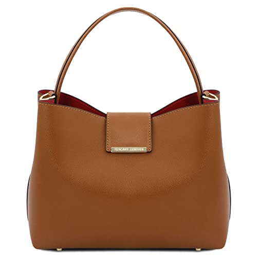 Tuscany Leather Clio Borsa secchiello in pelle Cognac