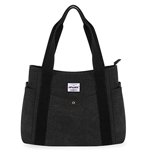HAWEE Retrò Donna Borsa Tote in Tela con Cerniera Casual Borsa a...