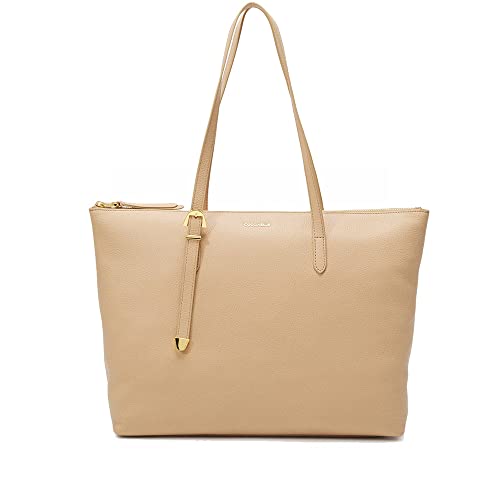 Coccinelle Borsa a Spalla Gleen in Pelle Colore Beige Toasted Donna...